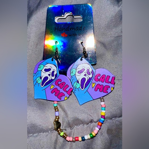 Jewelry - Ghost face Earrings with FREE bracelet